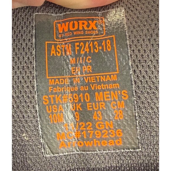 NWT WORX by Red Wings Axil 8-inch Waterproof CSA Safety Toe Work Boot Mens 10M - Picture 7 of 10